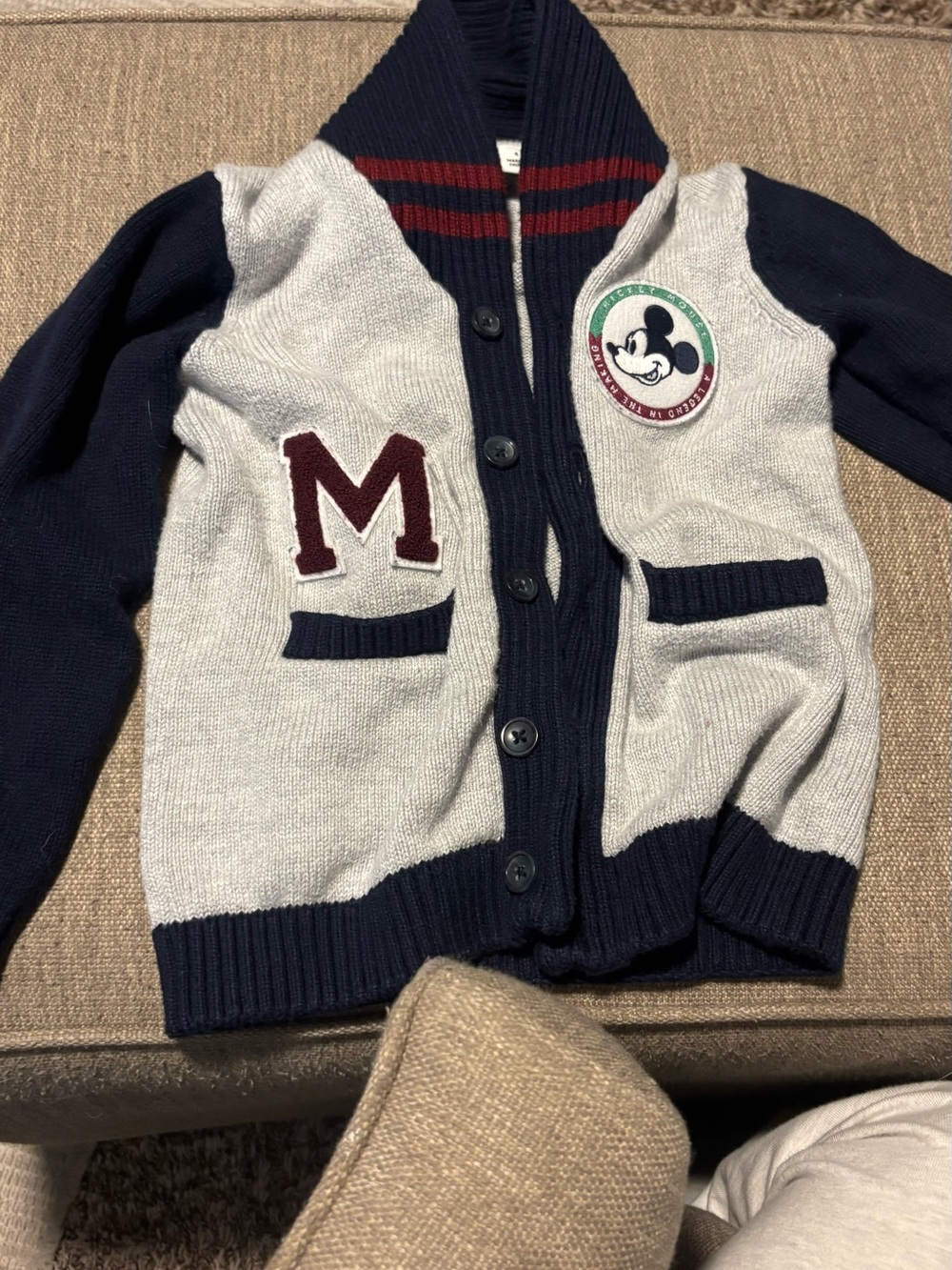 Disney x Janie and Jack Light Gray Knit Kids Jacket